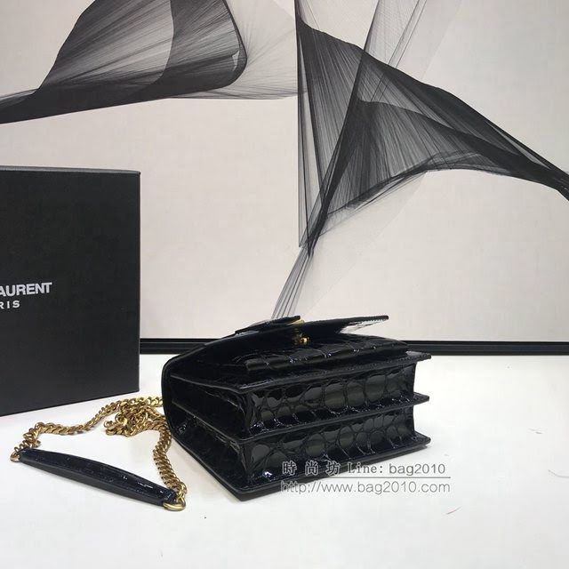 YSL爆款女士包包 聖羅蘭經典款復古龜紋壓花鏈條包 YSL肩背斜挎包 441972  jjh1066